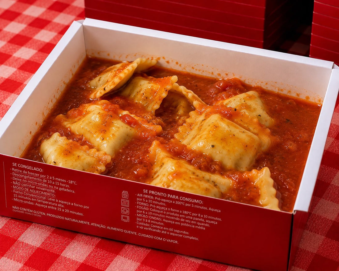 Ravióli carne ao molho sugo - Tomatinho Masseria